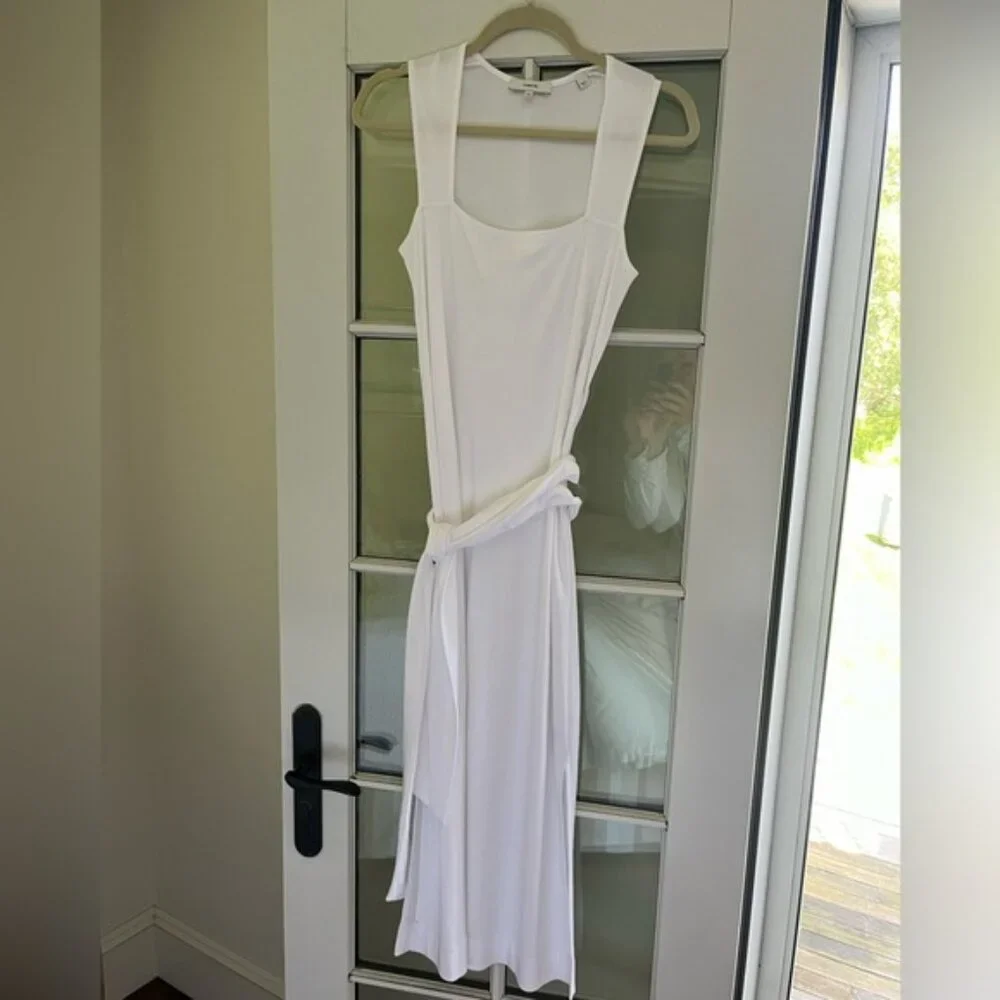 Vince Belted Pima Cotton Midi dress, XS - Picture 2 of 4